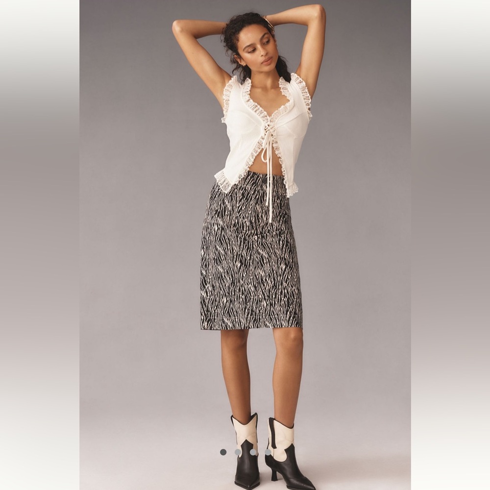 Anthropologie Colette midi skirt by Maeve, Oxford print, size small, NWT